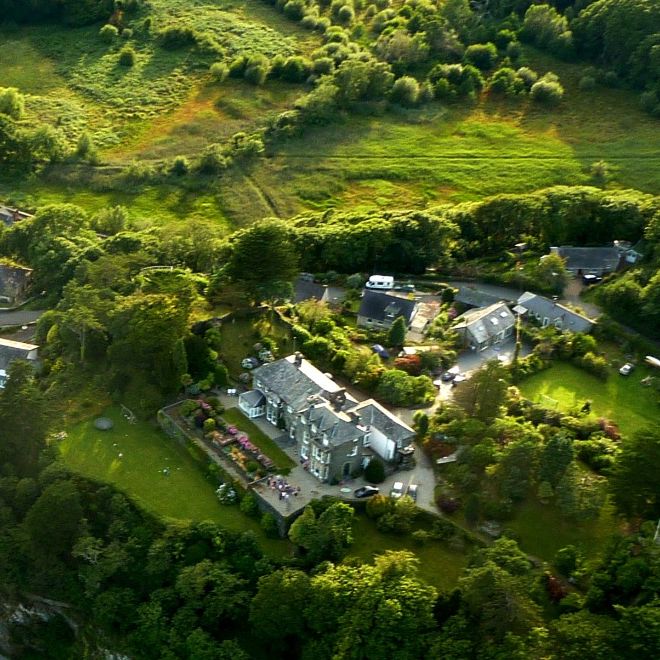 Ariel view of Garth Hall